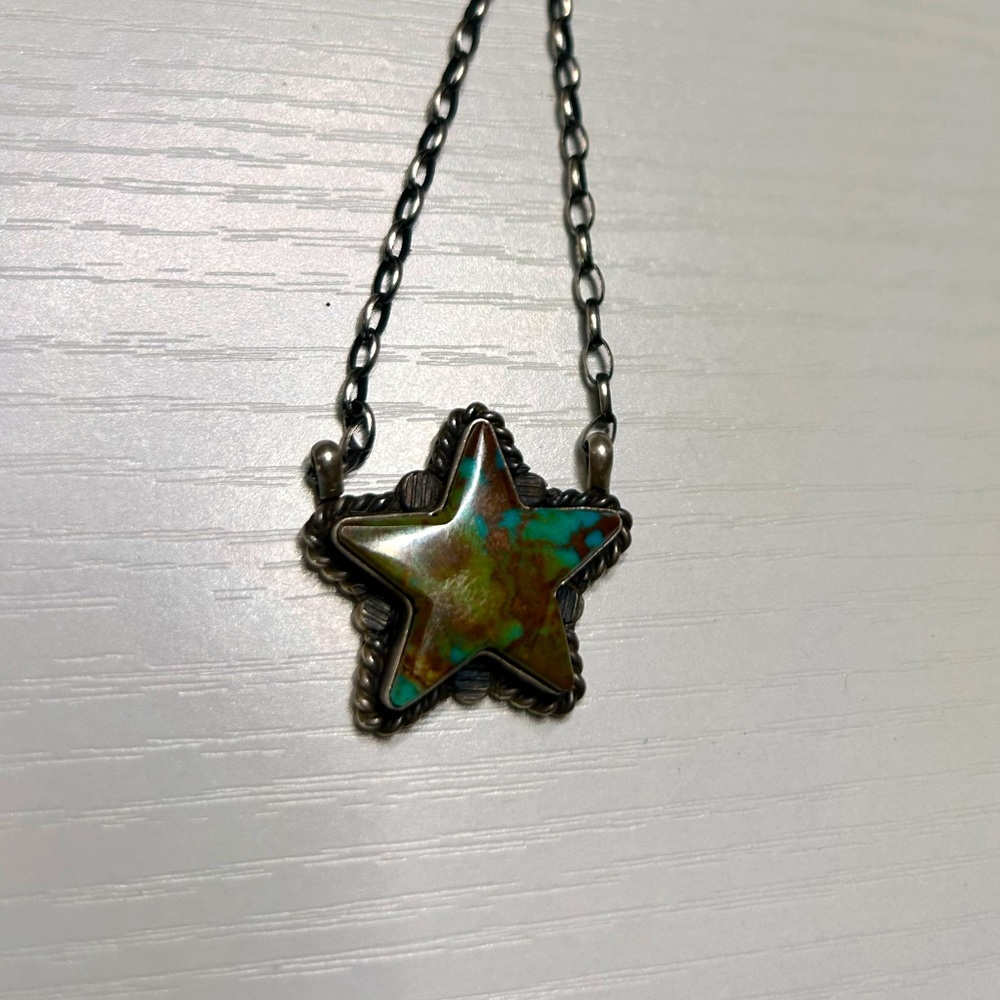 Genuine turquoise and silver star